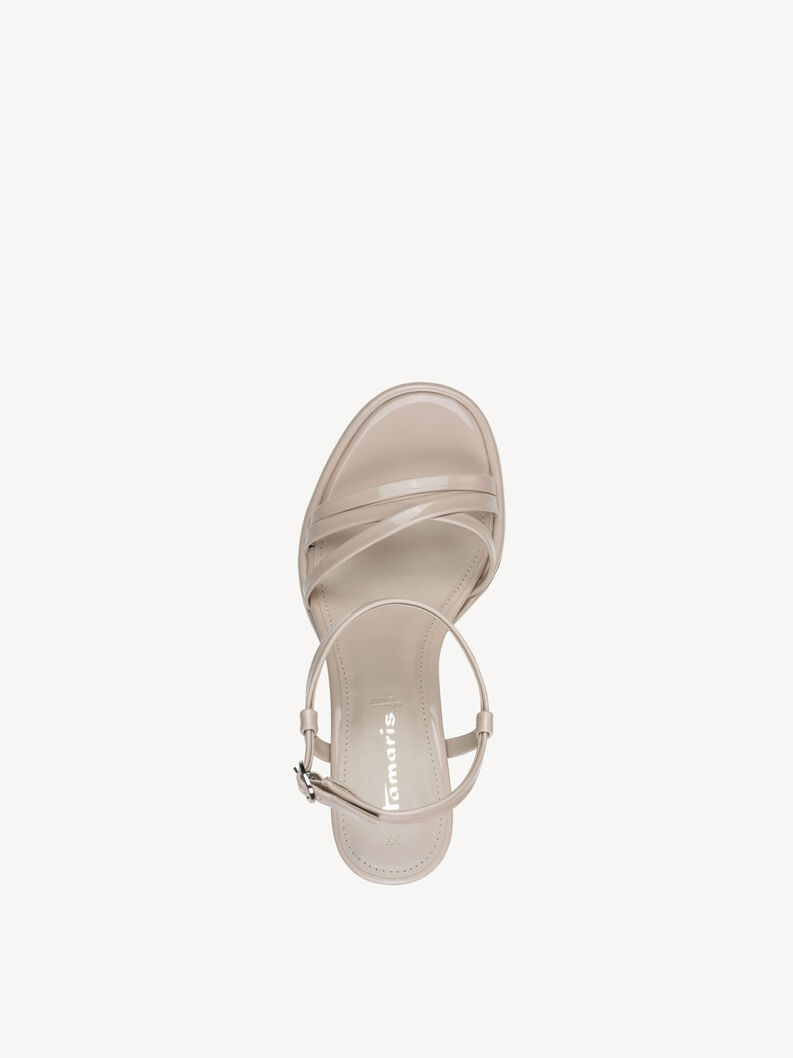 Heeled sandal - beige, BEIGE PATENT, hi-res