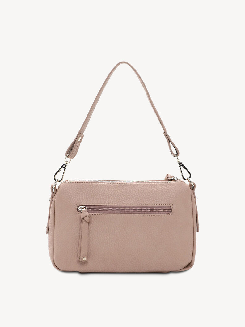 Rosa Damenhandtasche aus weichem strukturiertem Leder mit praktischem R&uuml;ckzipper