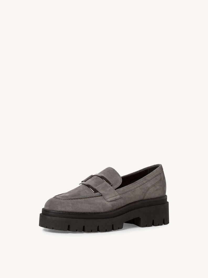 Leather Slipper - grey, GREY, hi-res