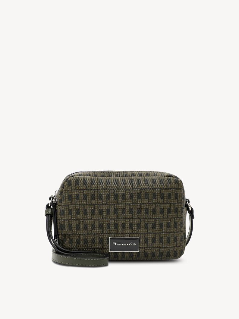 Sac vert Tamaris avec motif monogramme et bandouli&egrave;re ajustable