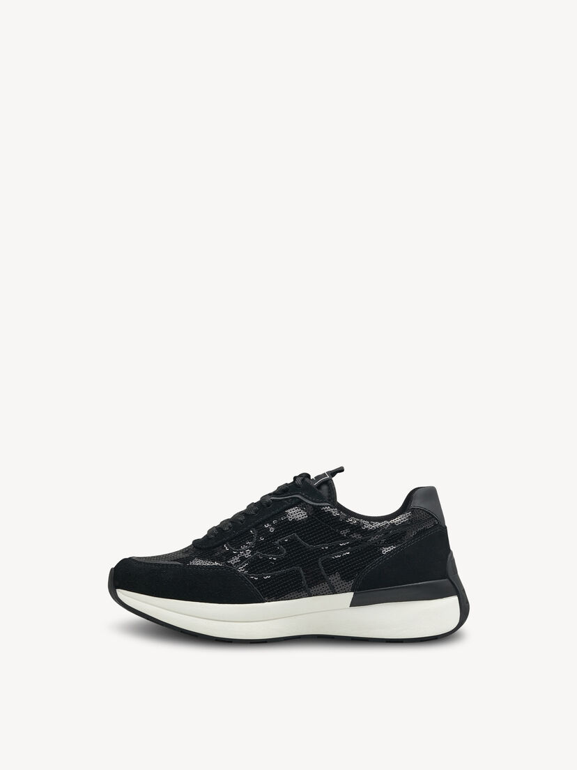 Leren Sneaker - zwart, BLACK GLAM, hi-res