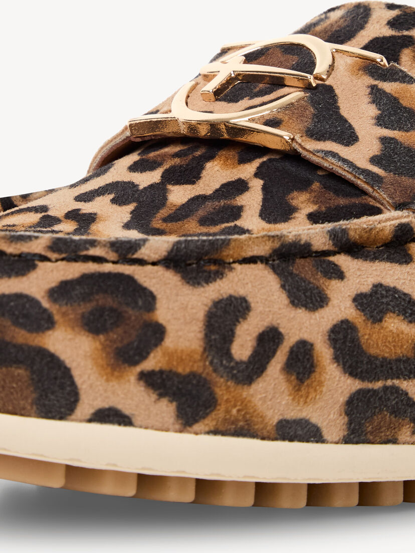 Leren Mocassin - bruin, LEOPARD, hi-res