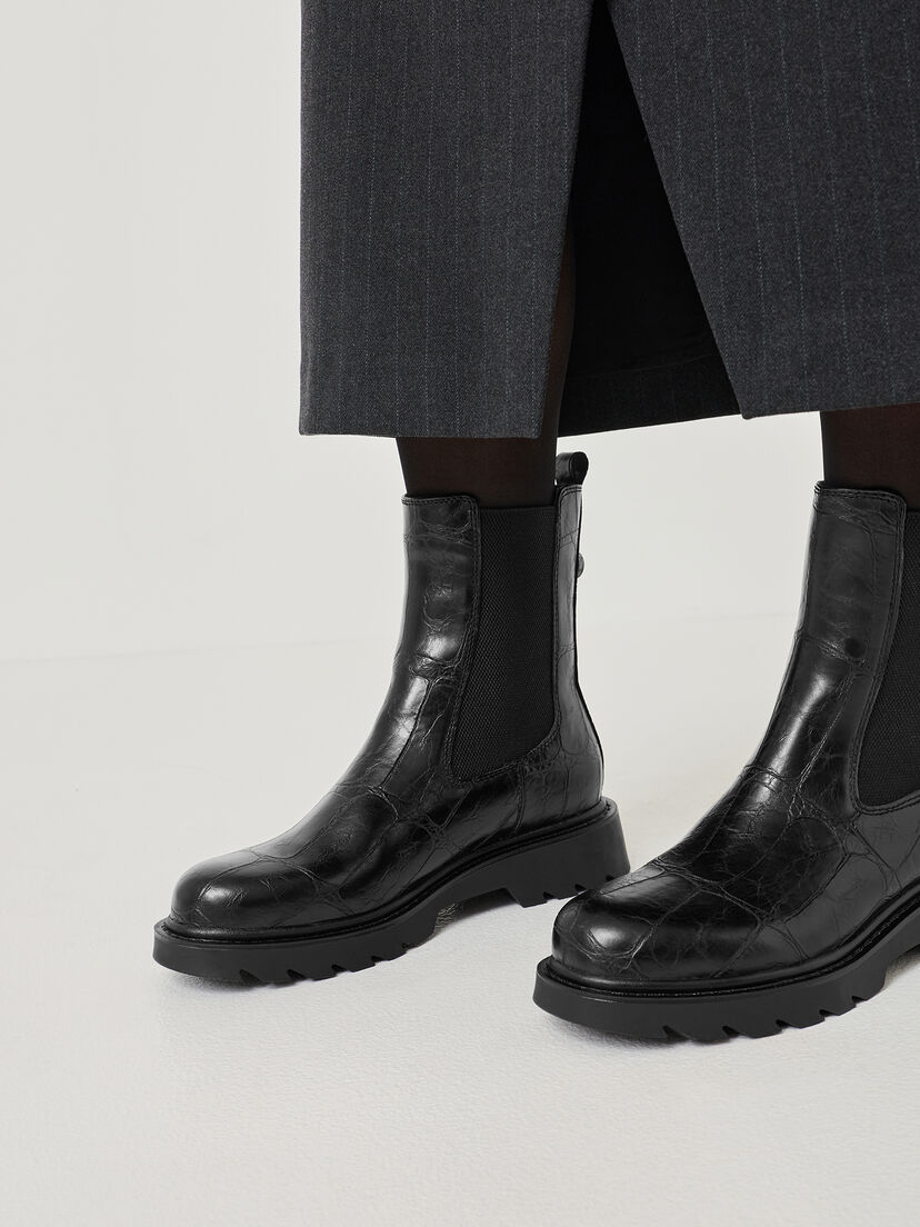 Chelseaboot - zwart, BLACK CROCO, hi-res