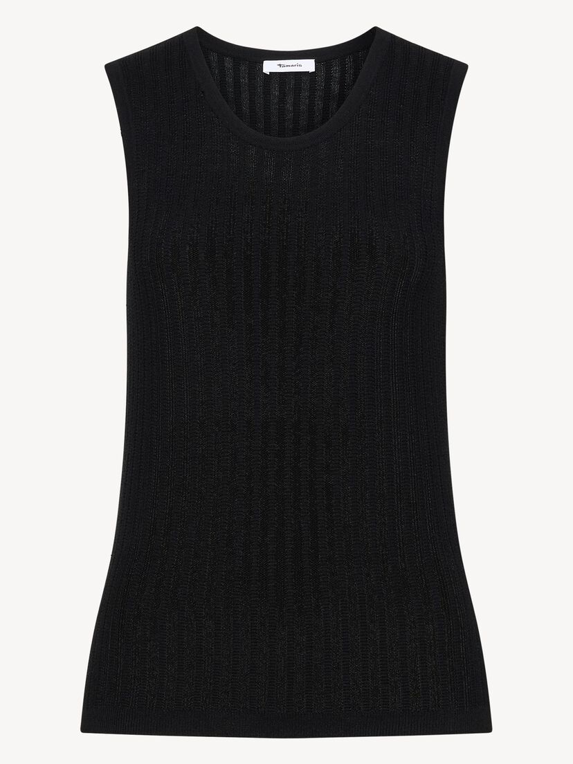 Gebreide top - zwart, Black Beauty, hi-res