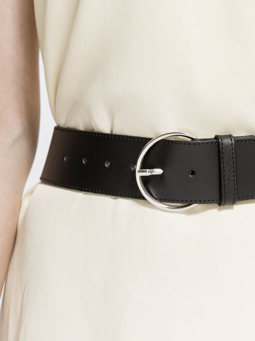 Leren riem, zwart, hi-res