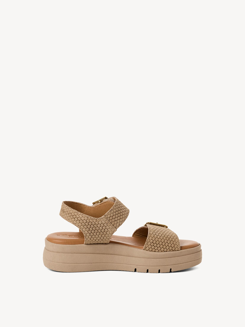 Leren Sandaaltje - beige, TAUPE STRUCT., hi-res