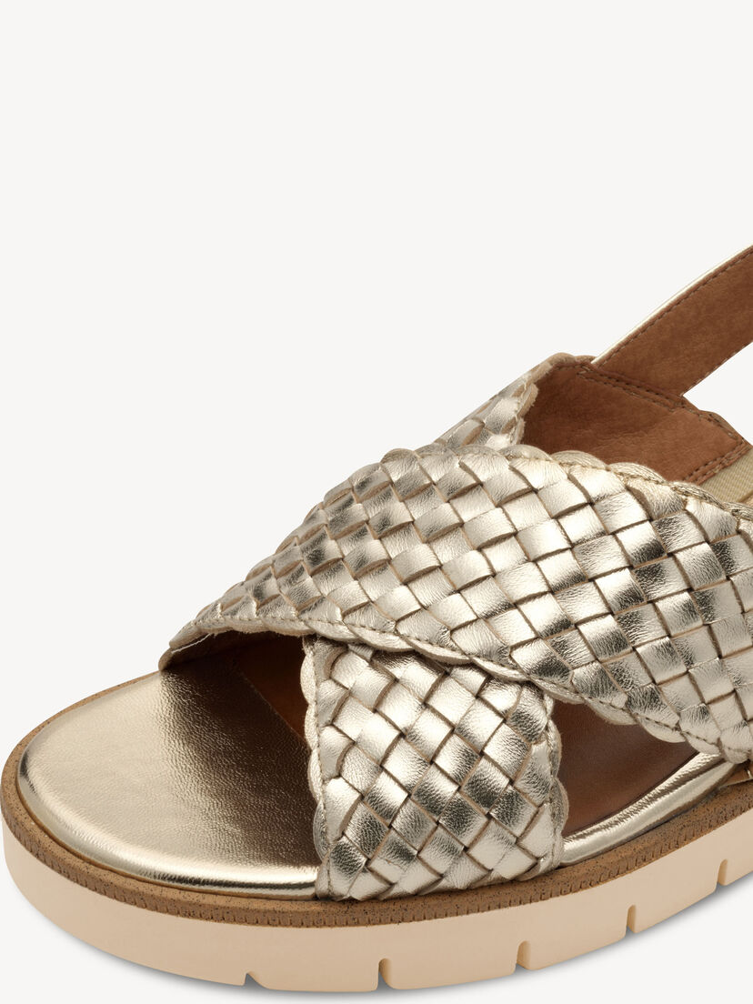 Leren Sandaaltje - goud, LIGHT GOLD, hi-res