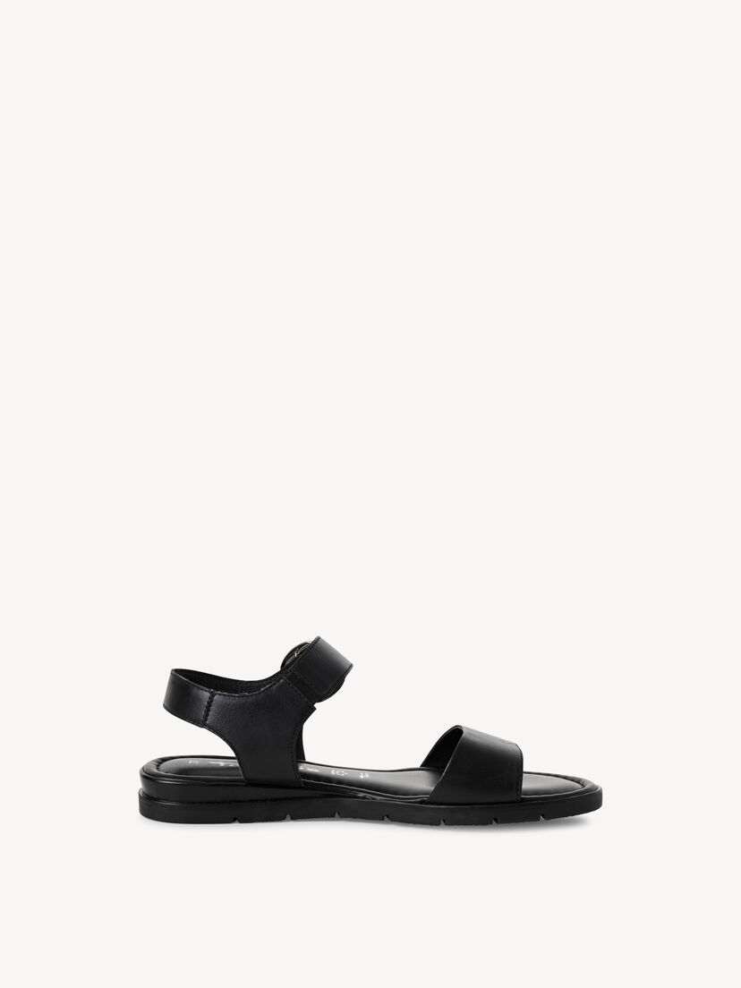 Leren Sandaal - zwart, BLACK, hi-res