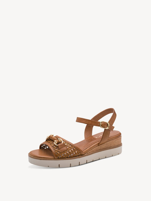 Sandale &agrave; talon, COGNAC, hi-res
