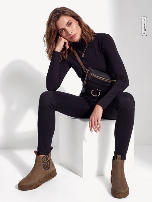 Chelsea boot, TAUPE/LEOPARD, hi-res