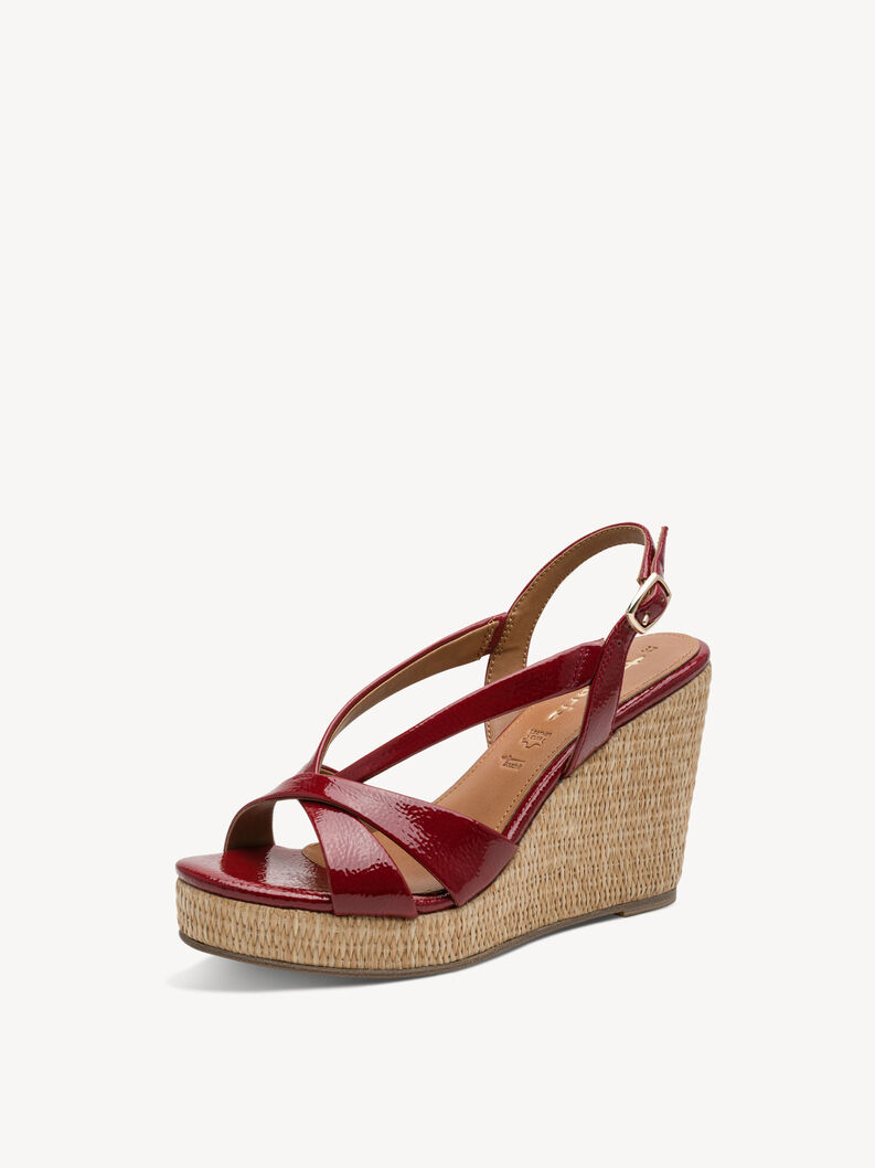 Sandale &agrave; talon - rouge, CHERRY PATENT, hi-res