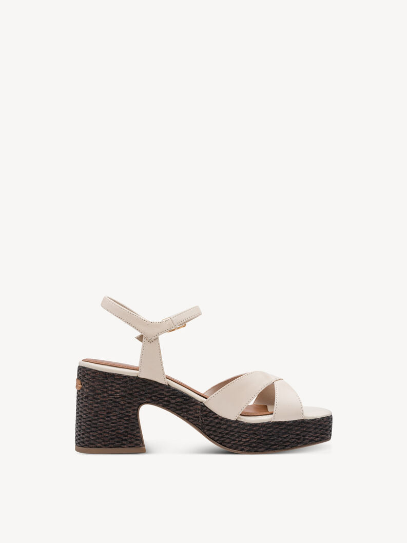 Heeled sandal, IVORY LEATHER, hi-res