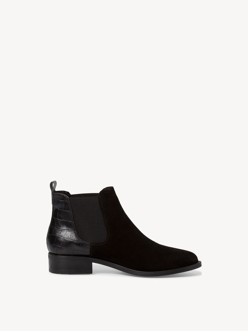 Leder Chelsea Boot - schwarz, BLK SUED./STR., hi-res