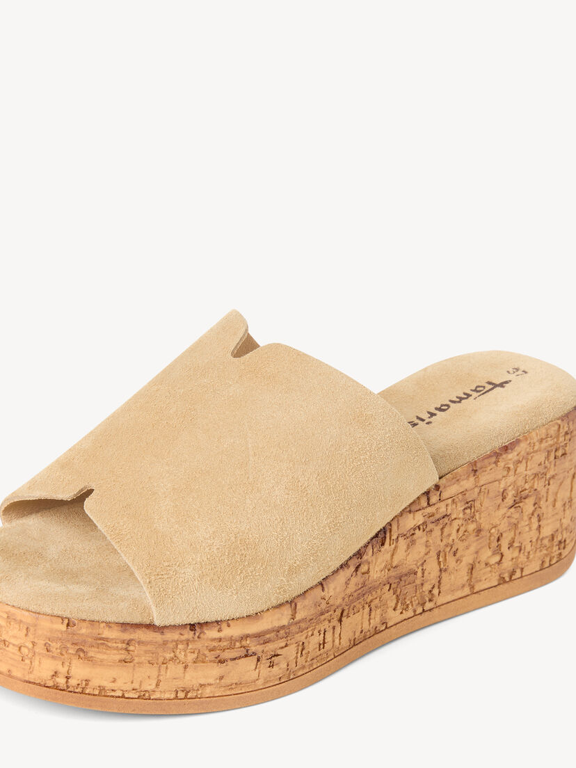 Leren Slipper - beige, BEIGE SUEDE, hi-res