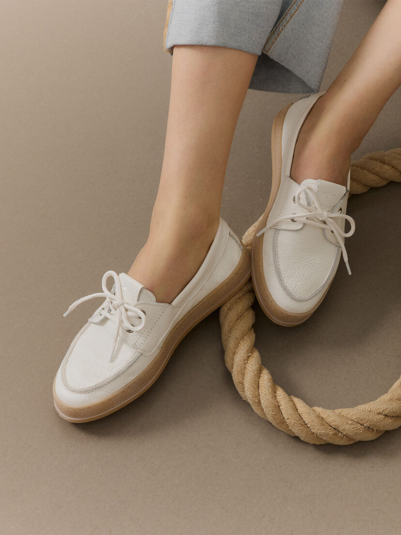 Leren Mocassin - wit, WHITE LEATHER, hi-res
