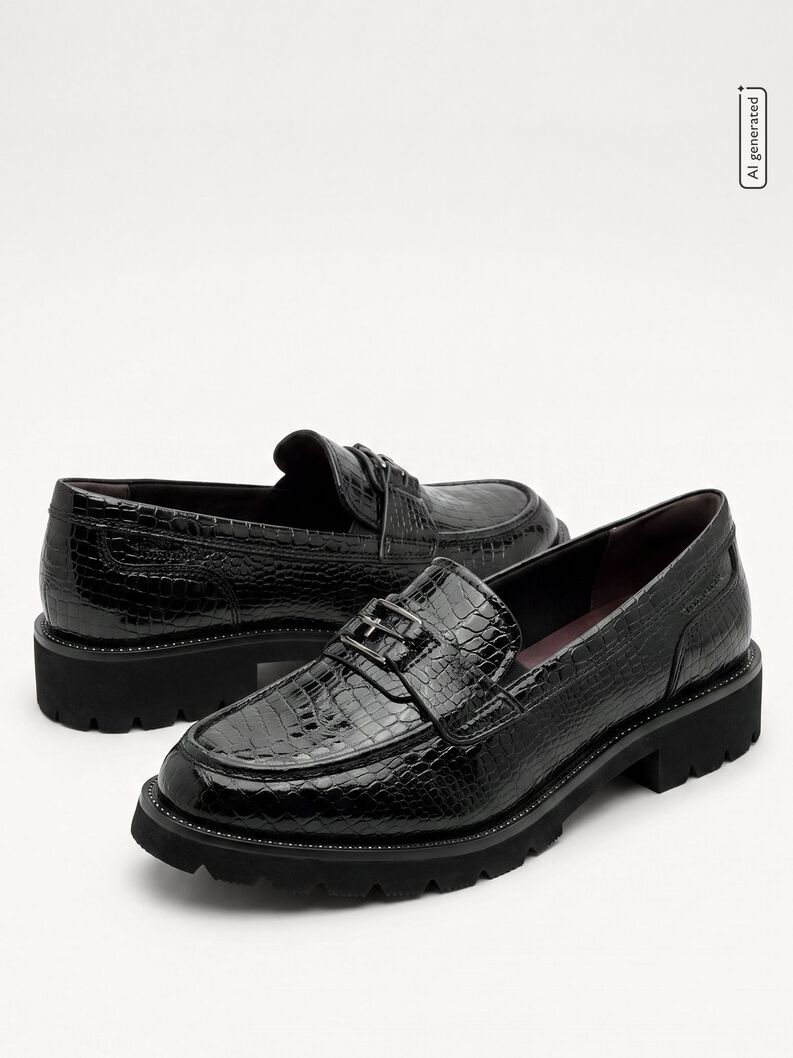 Slipper - black, BLACK CROCO, hi-res