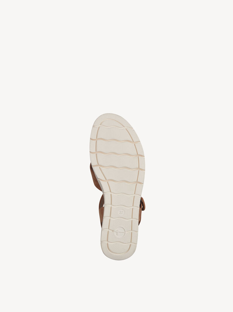 Leather Heeled sandal - brown, CAMEL, hi-res