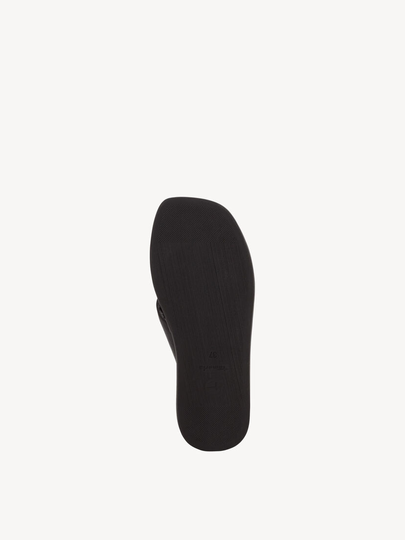 Leren Slipper - zwart, BLACK, hi-res