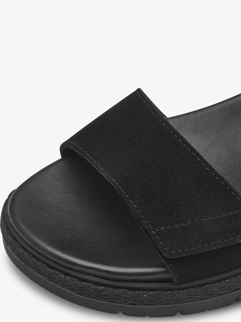 Leren Sandaaltje - zwart, BLACK, hi-res