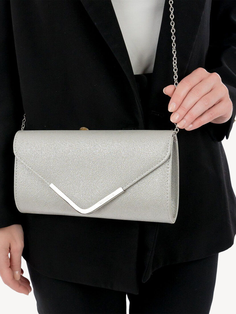 Clutch, silver metallic, hi-res