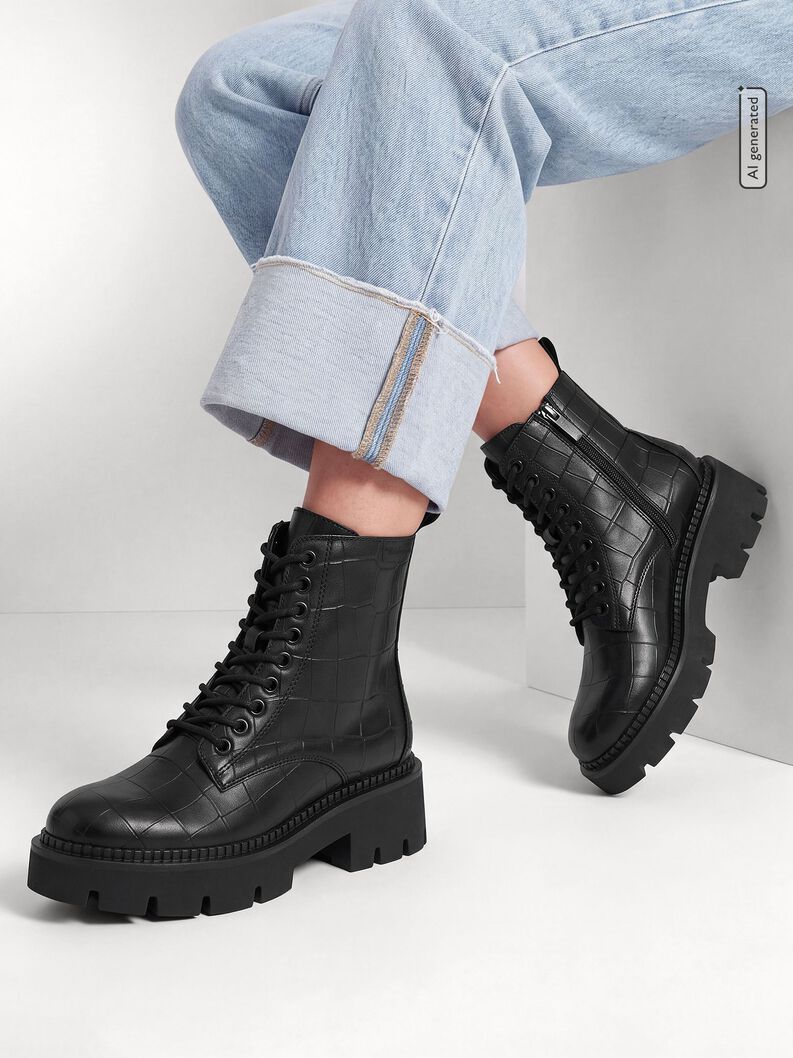 Stivaletti, BLACK CROCO, hi-res