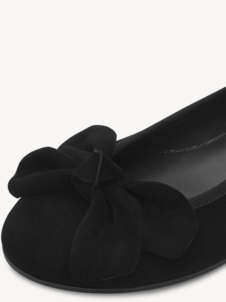 Lederballerina - schwarz, BLACK, hi-res