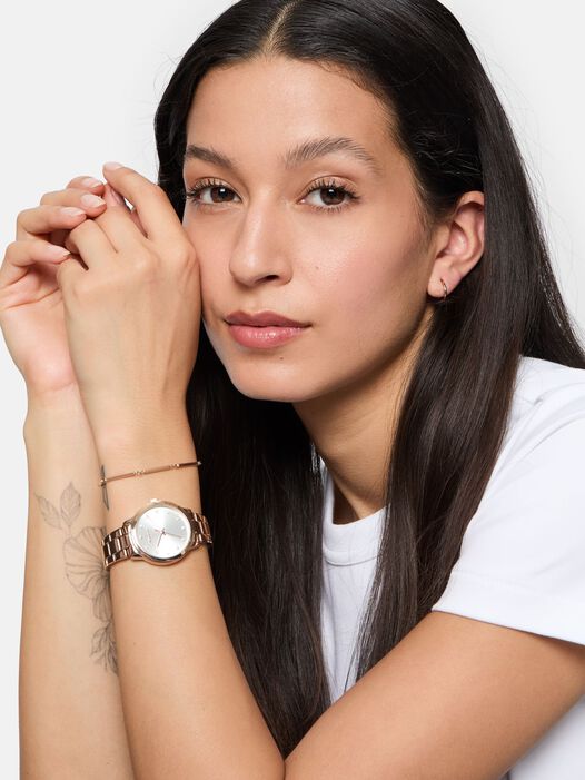 Horloge, roségold silber-sunray, hi-res