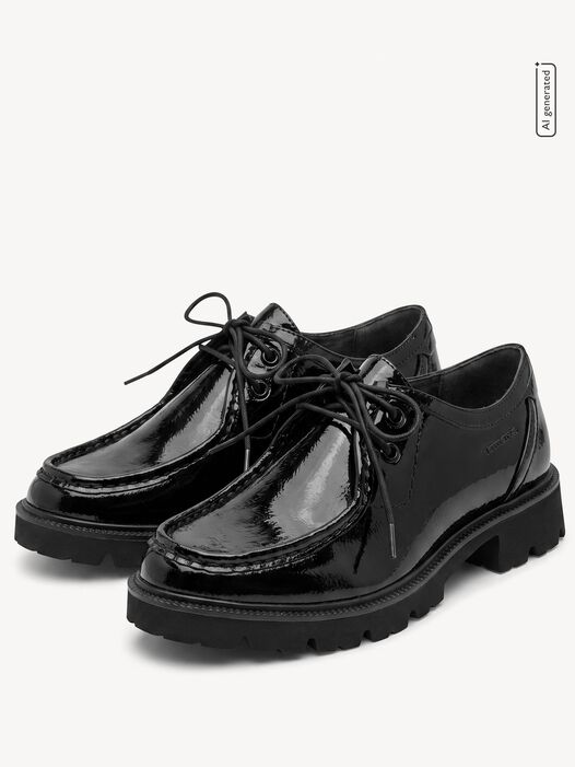 Lage schoen, BLACK PATENT, hi-res