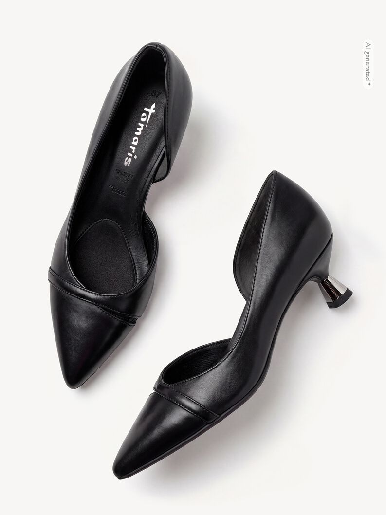 Pumps - schwarz, BLACK LEATHER, hi-res
