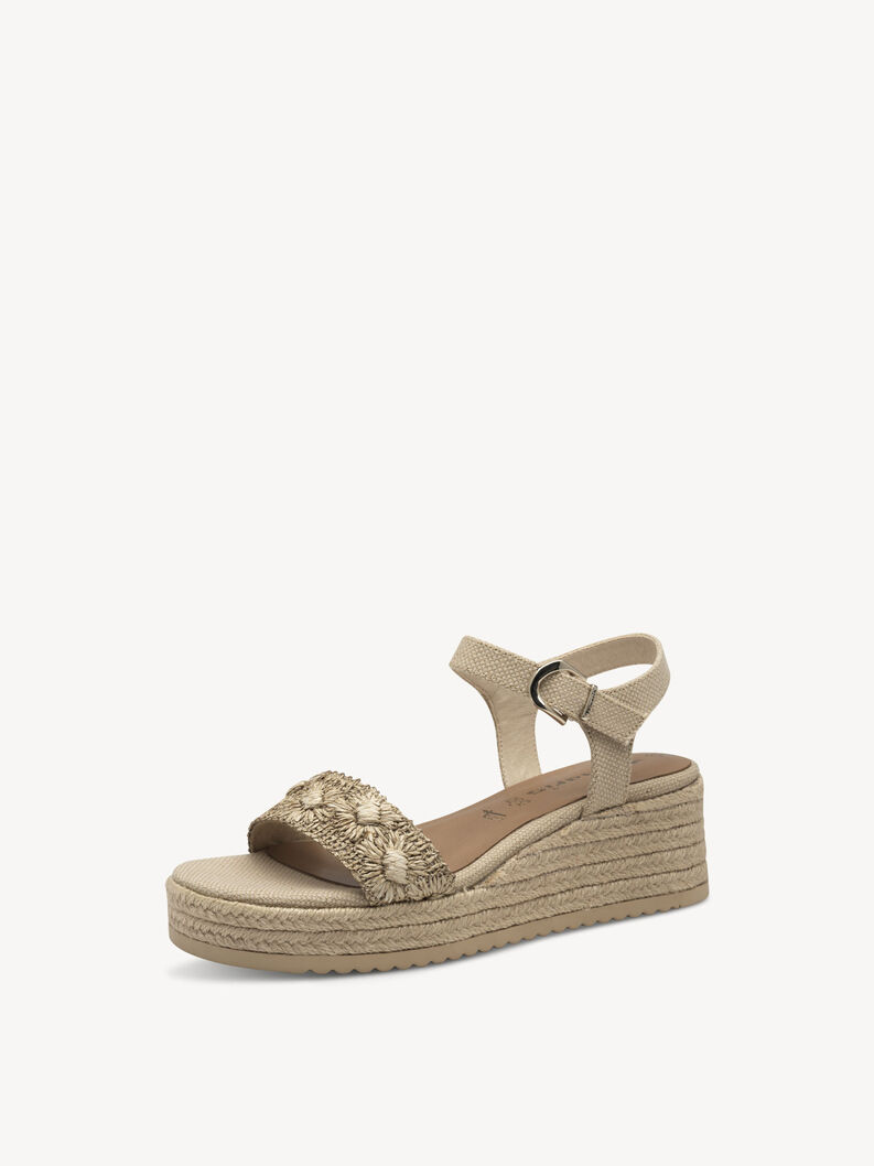 Heeled sandal - beige, beige, hi-res