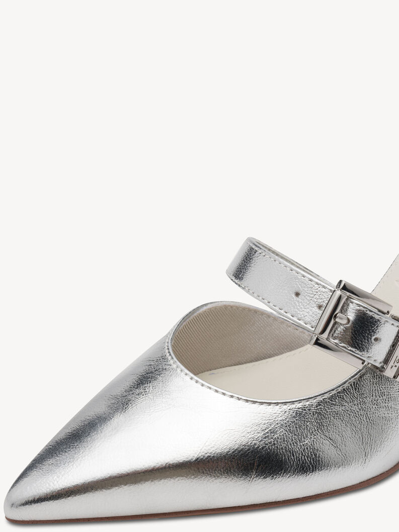 Lederpumps - metallic, SILVER, hi-res