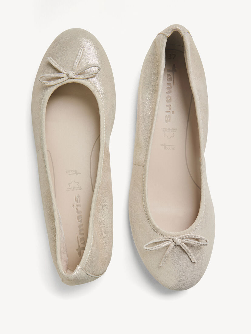 Leren Ballerina - beige, CHAMPAGNE, hi-res