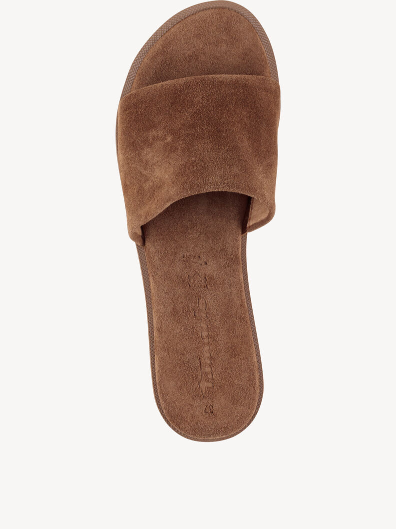 Lederpantolette - braun, BROWN, hi-res