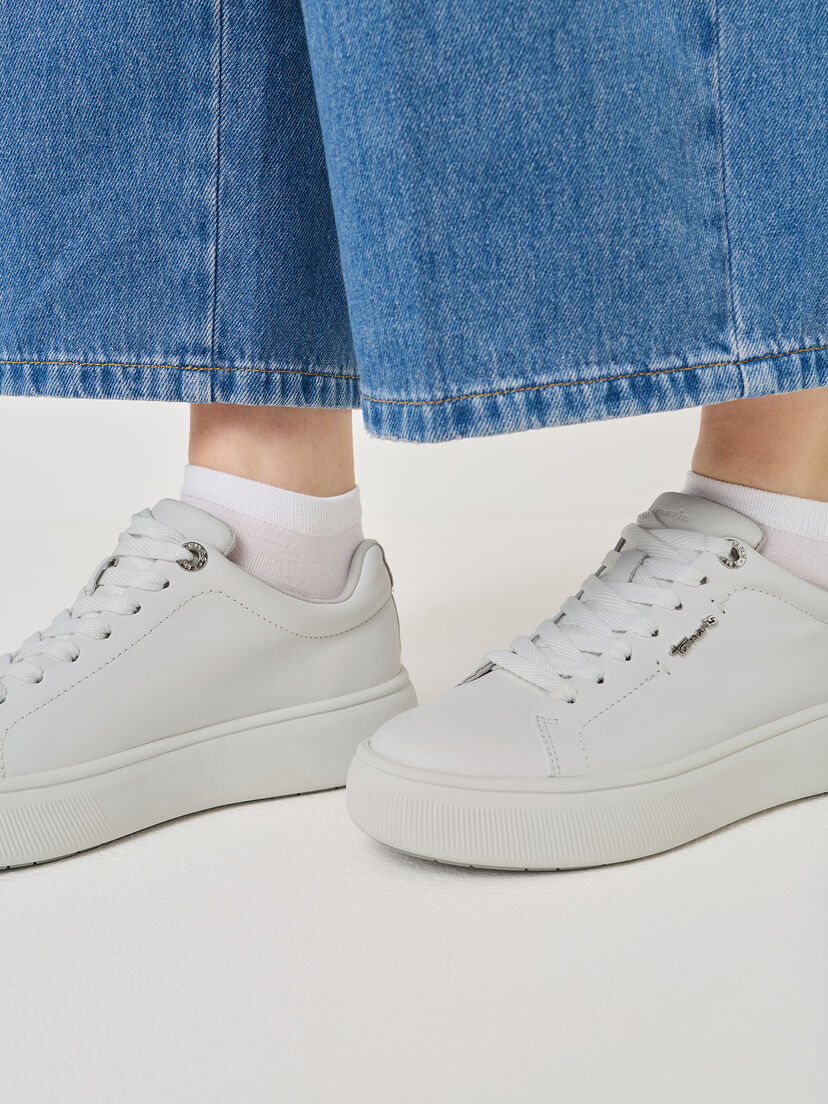 Sneaker, WHITE LEATHER, hi-res