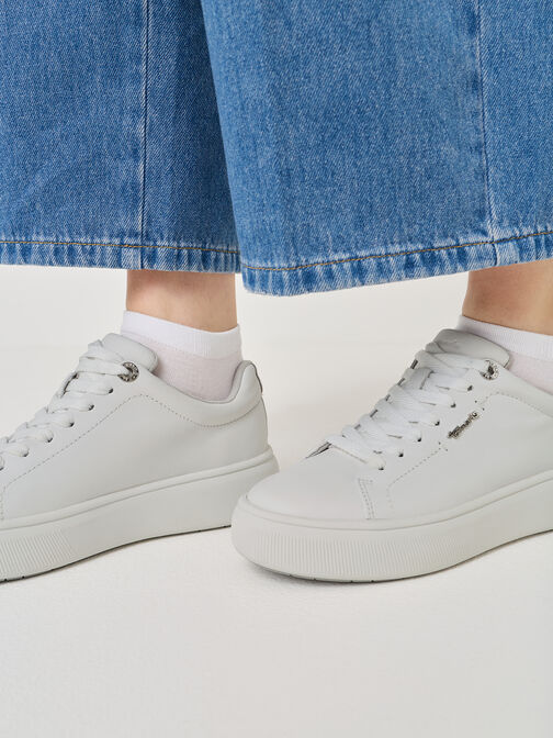 sneaker, WHITE LEATHER, hi-res