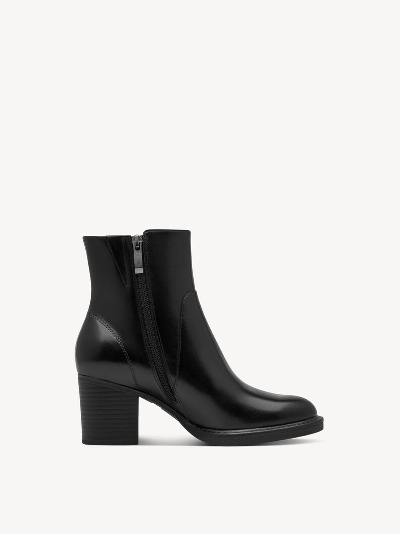 Bootie, BLACK LEATHER, hi-res