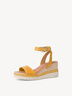 Leather Heeled sandal - yellow, SUN, hi-res
