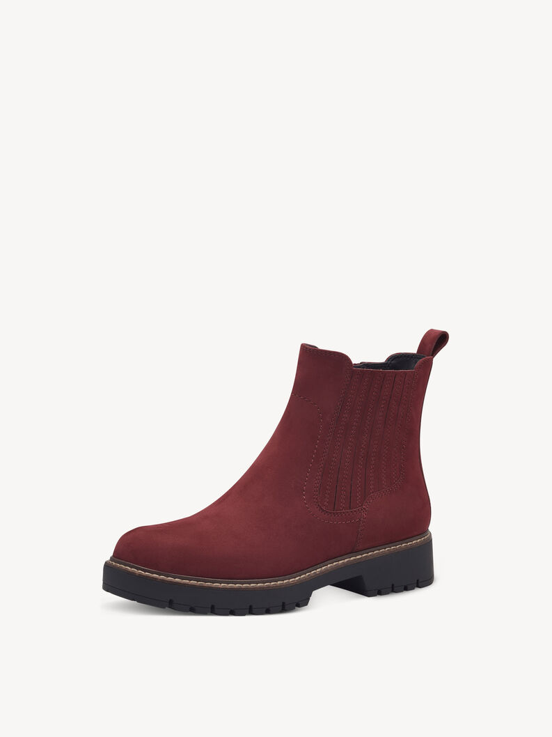 Leren Chelseaboot - rood, MERLOT, hi-res