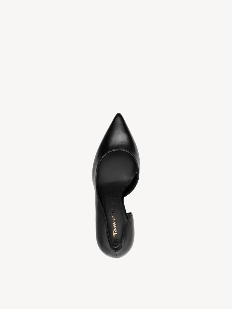 Escarpin en cuir - noir, BLACK, hi-res