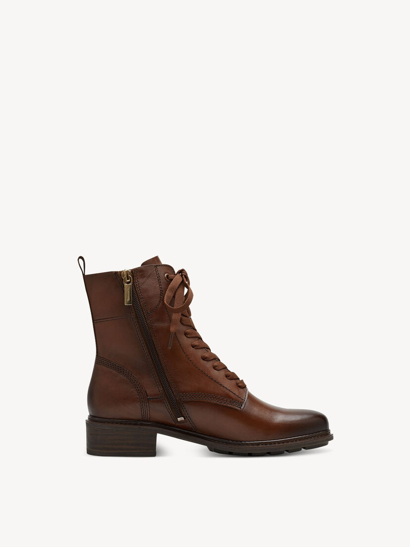 Leren Enkellaarsje - bruin, COGNAC LEATHER, hi-res