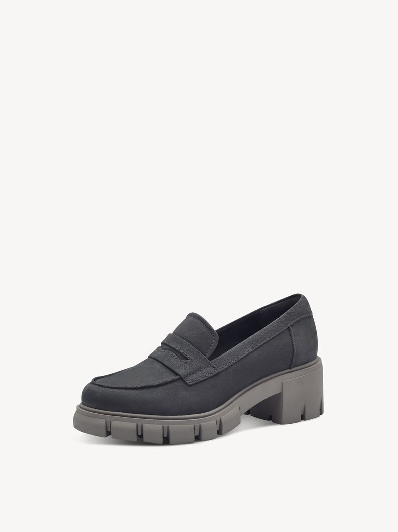 Lederslipper - grau, DARK GREY, hi-res