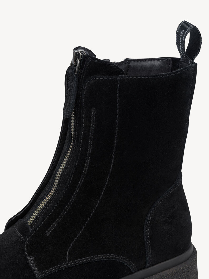 Lederstiefelette - schwarz, BLACK, hi-res