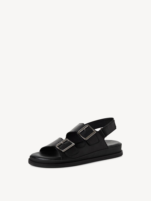 Sandale &agrave; talon, BLACK LEATHER, hi-res