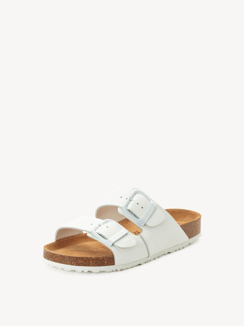 Pantolette - hvid, WHITE LEATHER, hi-res