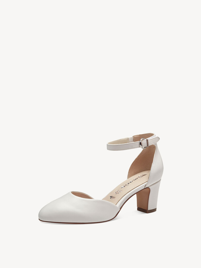 Leren Pumps - wit, WHITE LEATHER, hi-res