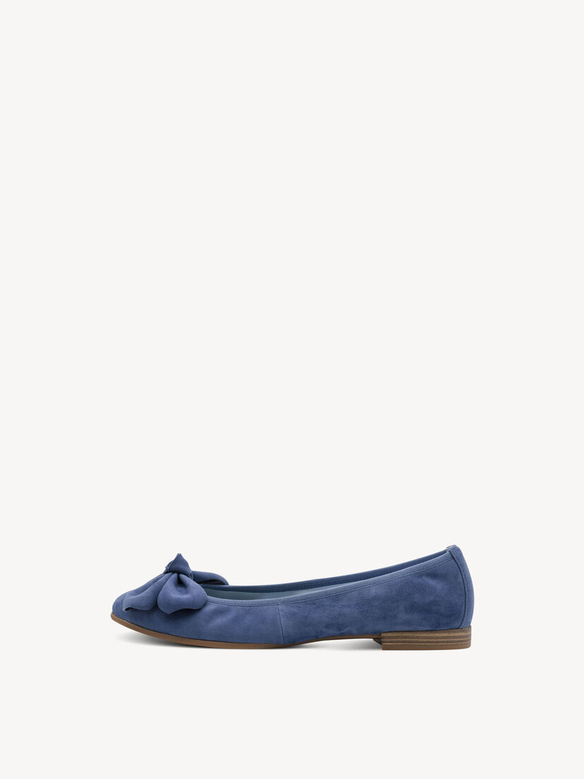 Leren Ballerina - blauw, BLUE, hi-res