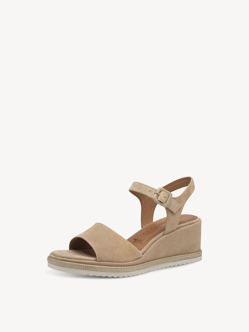 Ledersandalette - braun, TAN, hi-res