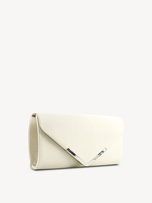 Clutch, beige satin, hi-res