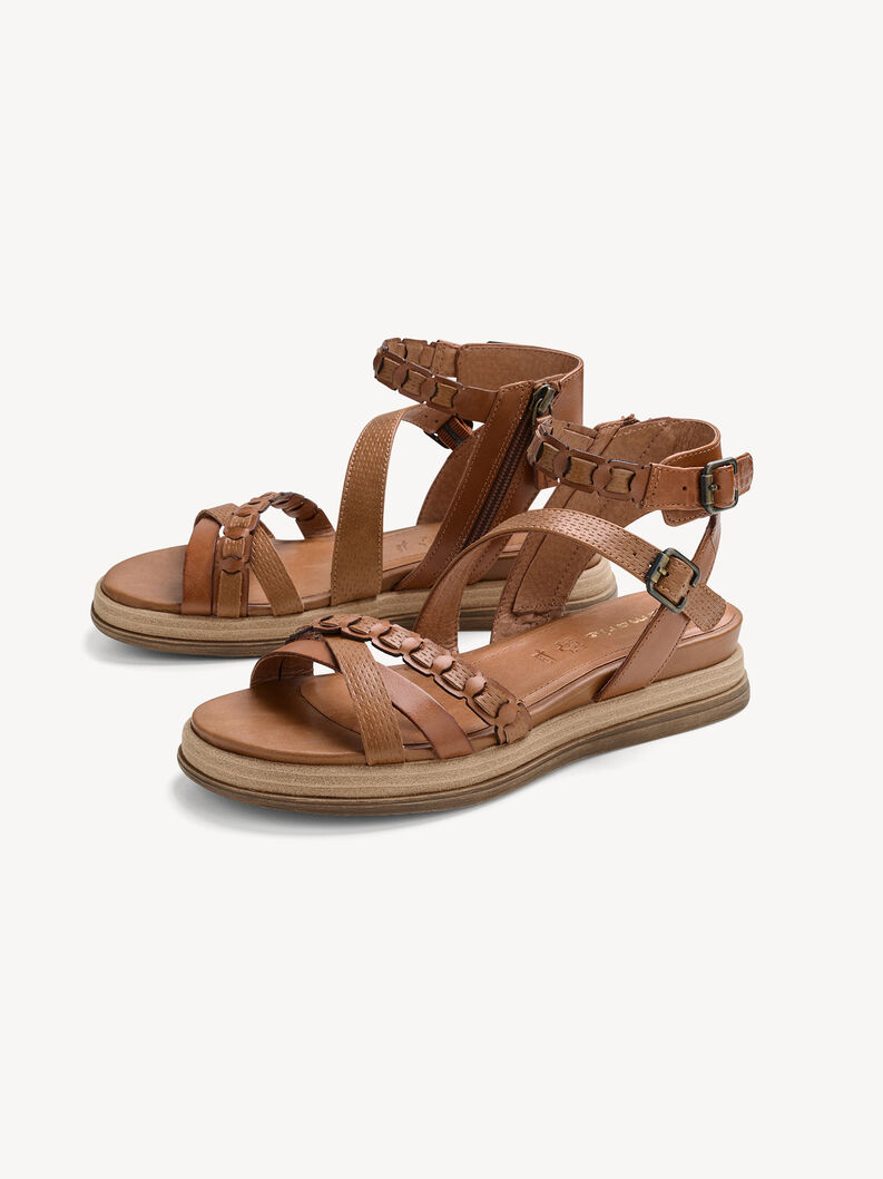 Heeled sandal, COGNAC, hi-res