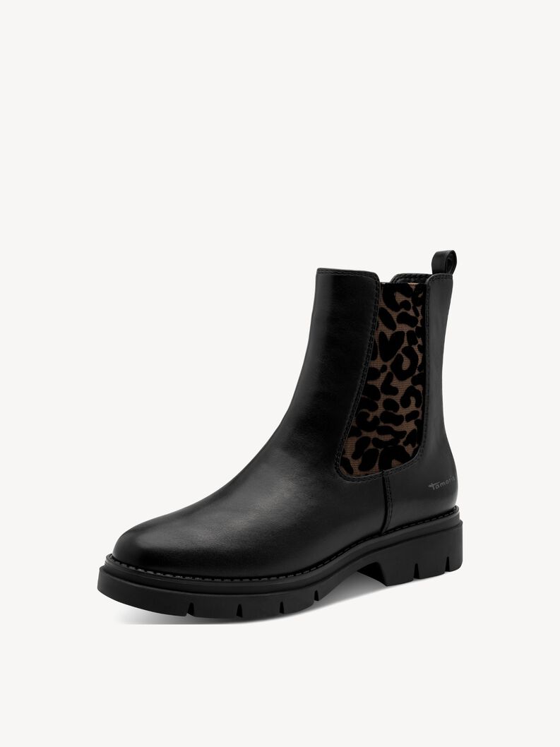 Bottine Chelsea - noir, BLACK/LEOPARD, hi-res